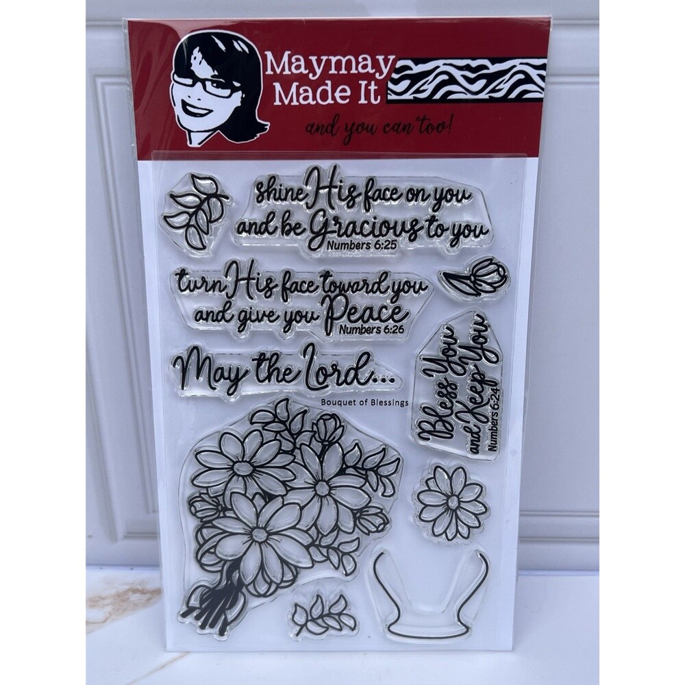 2025 Maymay Made It Bouquet of Blessings Clear Stamps Numbers 6 Floral 4x6